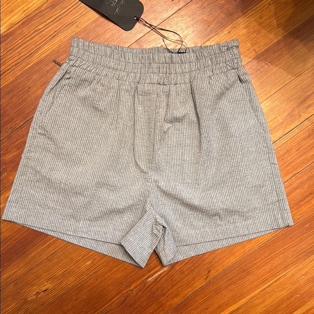 Gray Striped Shorts